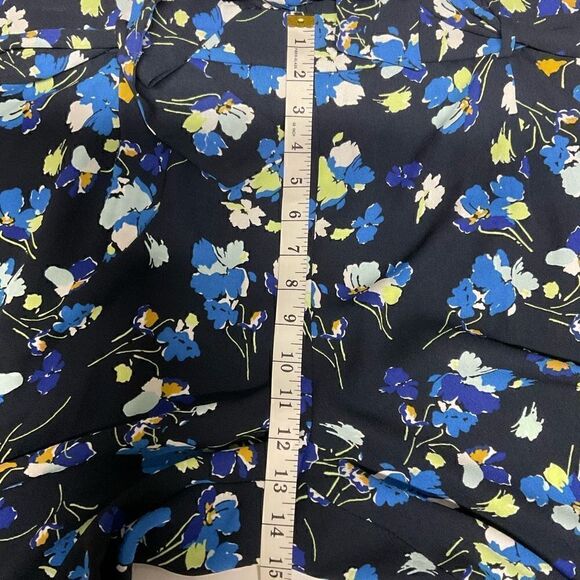 Halogen Crop Pants Wide Leg Black Blue White Floral Elastic Waist Belt 1X - Picture 9 of 14